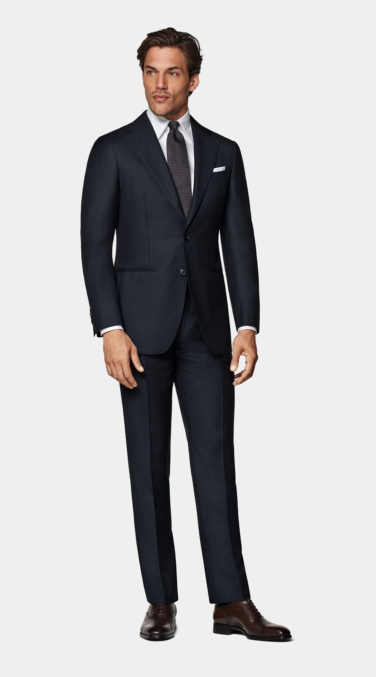 Veste de costume Havana coupe Tailored bleu marine œil-de-perdrix