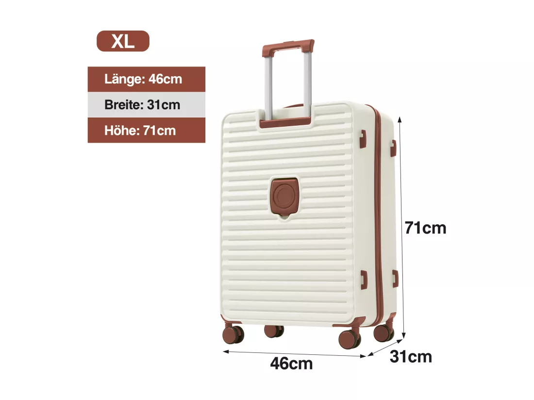 Bagage à main de 3 pièces 20&24&28 pouces– Front-Öffnungs-Design - ABS-Material - Serrure TSA - 360°Rollen-blanc