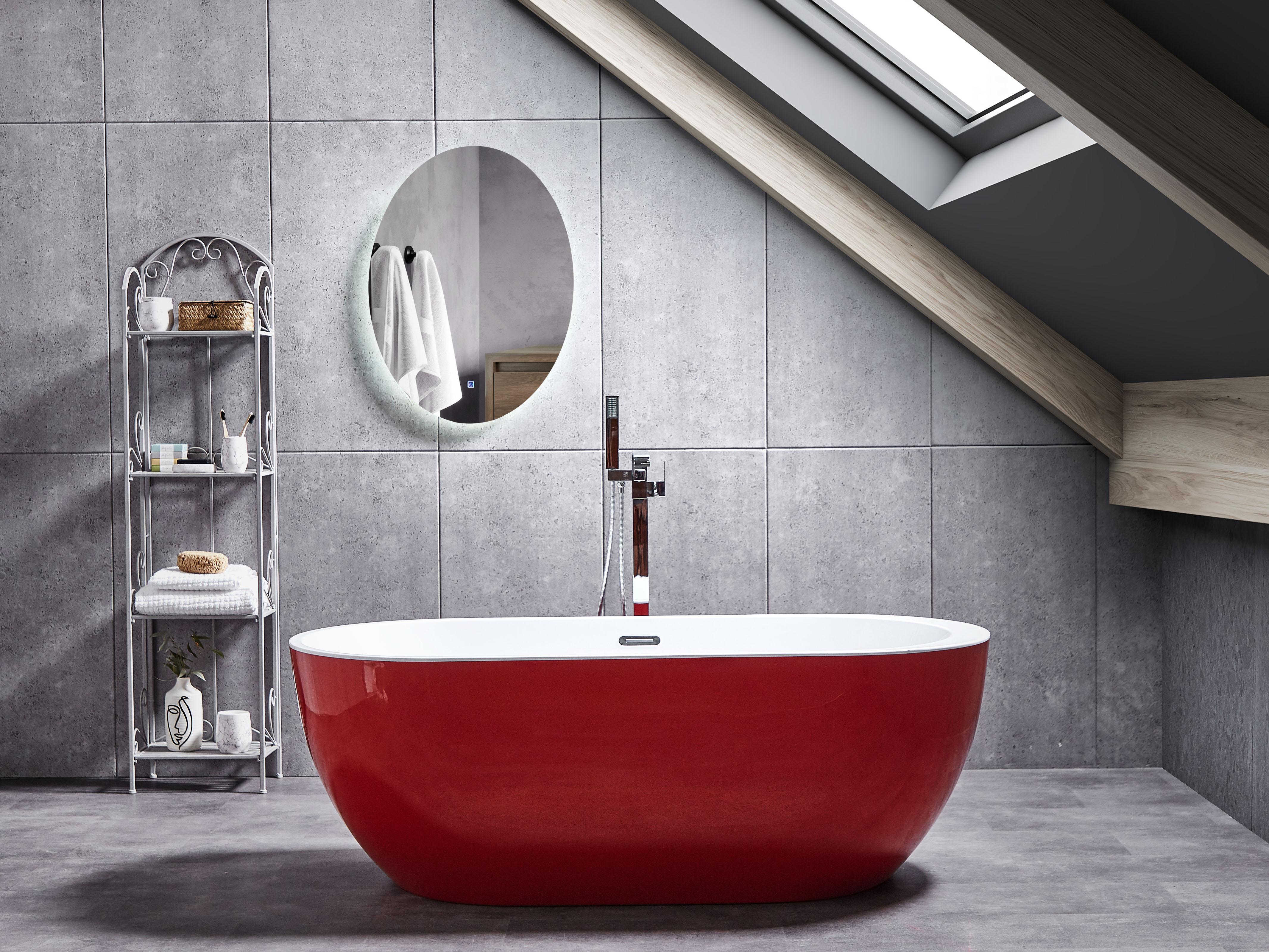 Vrijstaand bad NEVIS 160 x 75 cm Rood