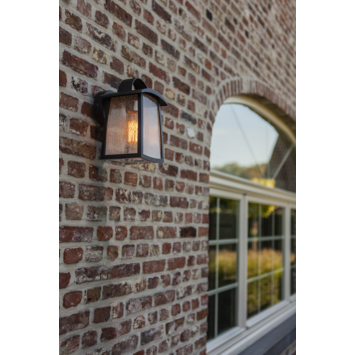LUTEC buitenlamp Kelsey met waterglas, mat zwart , hoogte 32 cm