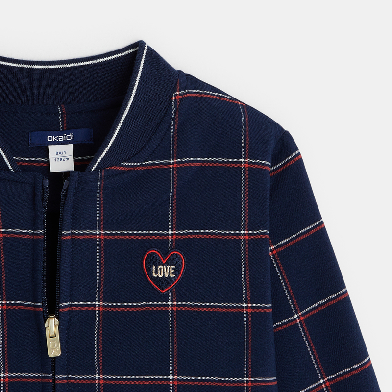 Blouson à carreaux écusson 