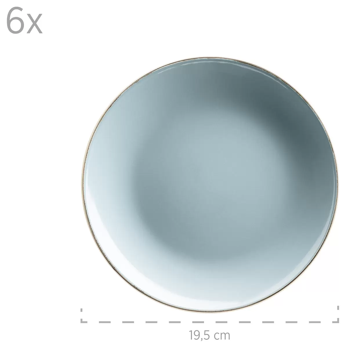 Kombiservice 24-tlg. METALLIC RIM Blau