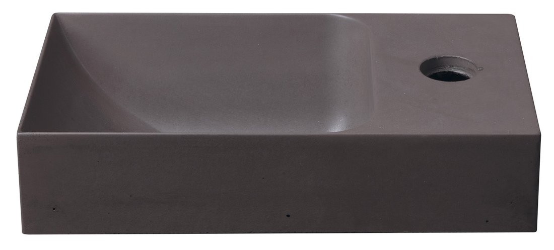 Sapho Piccolino fontein beton kraangat rechts 31x17cm donkerbruin