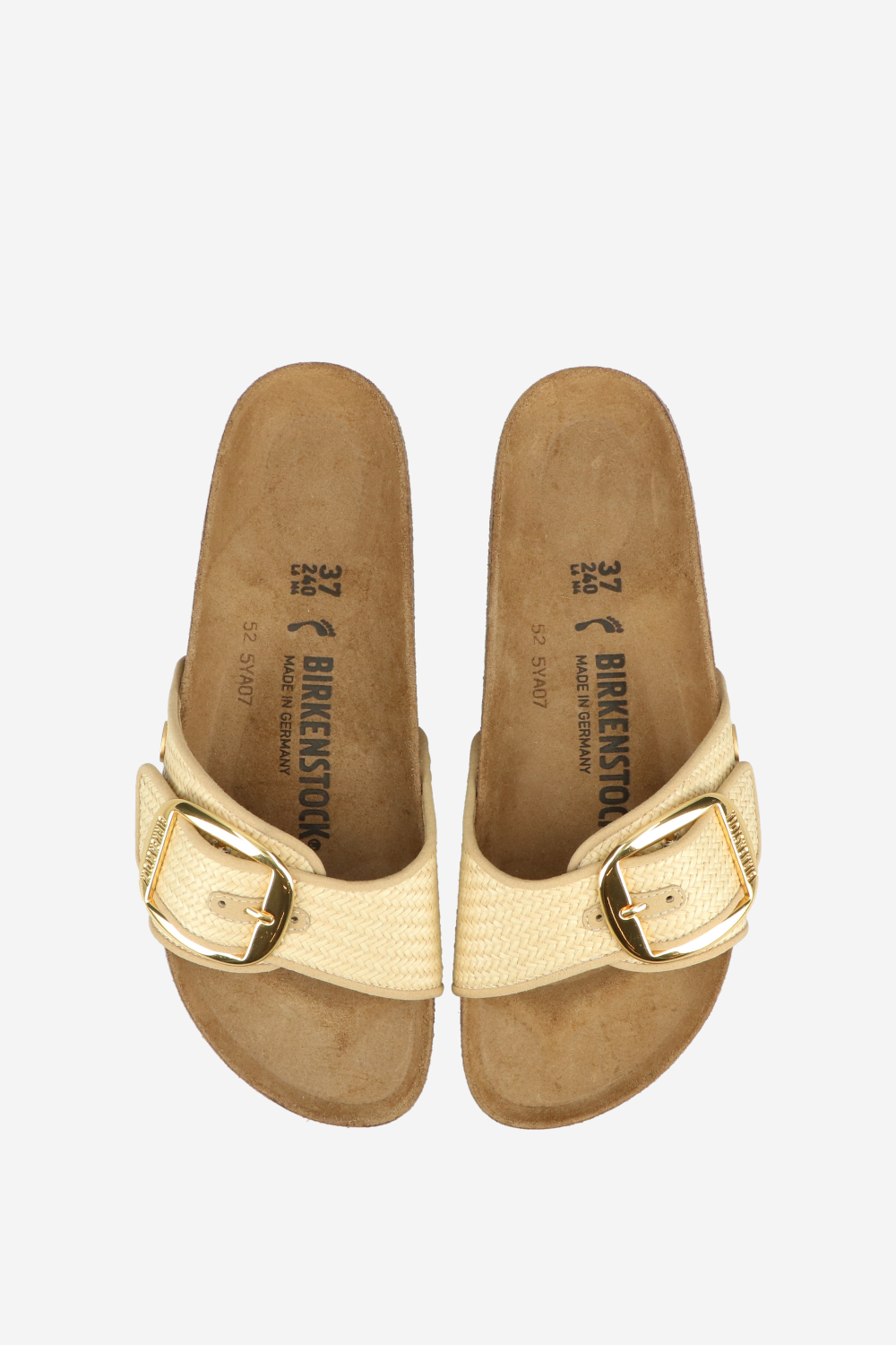 Madrid big buckle raffia sandals