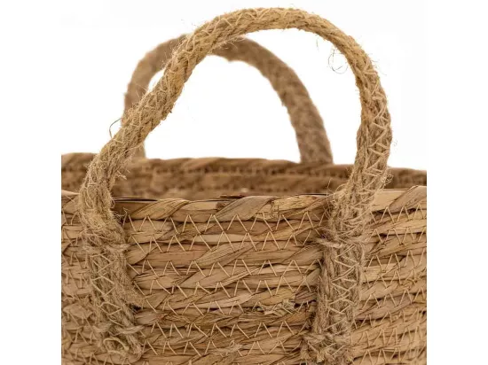 Panier en fibres naturelles marron D18x16/22