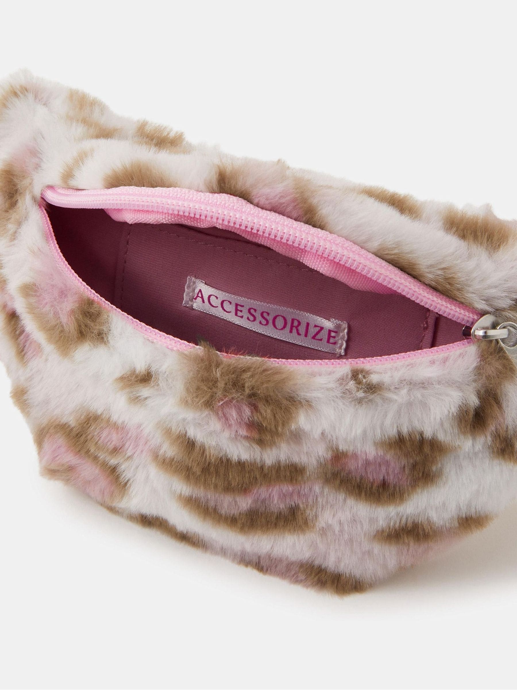Angels By Accessorize Girls Fluffy Leopard Print Belt Bag