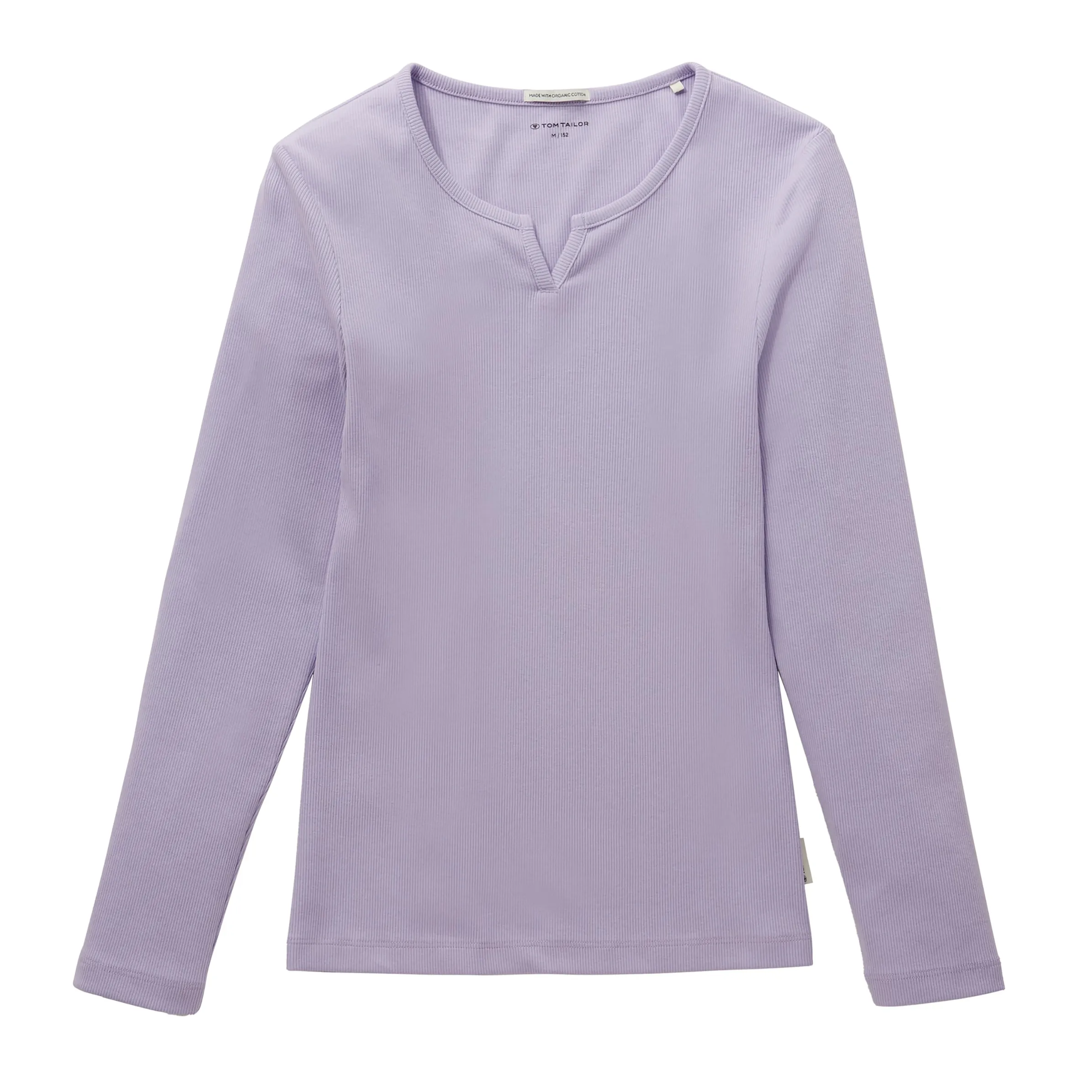 Mädchen Rippshirt mit Serafinoausschnitt