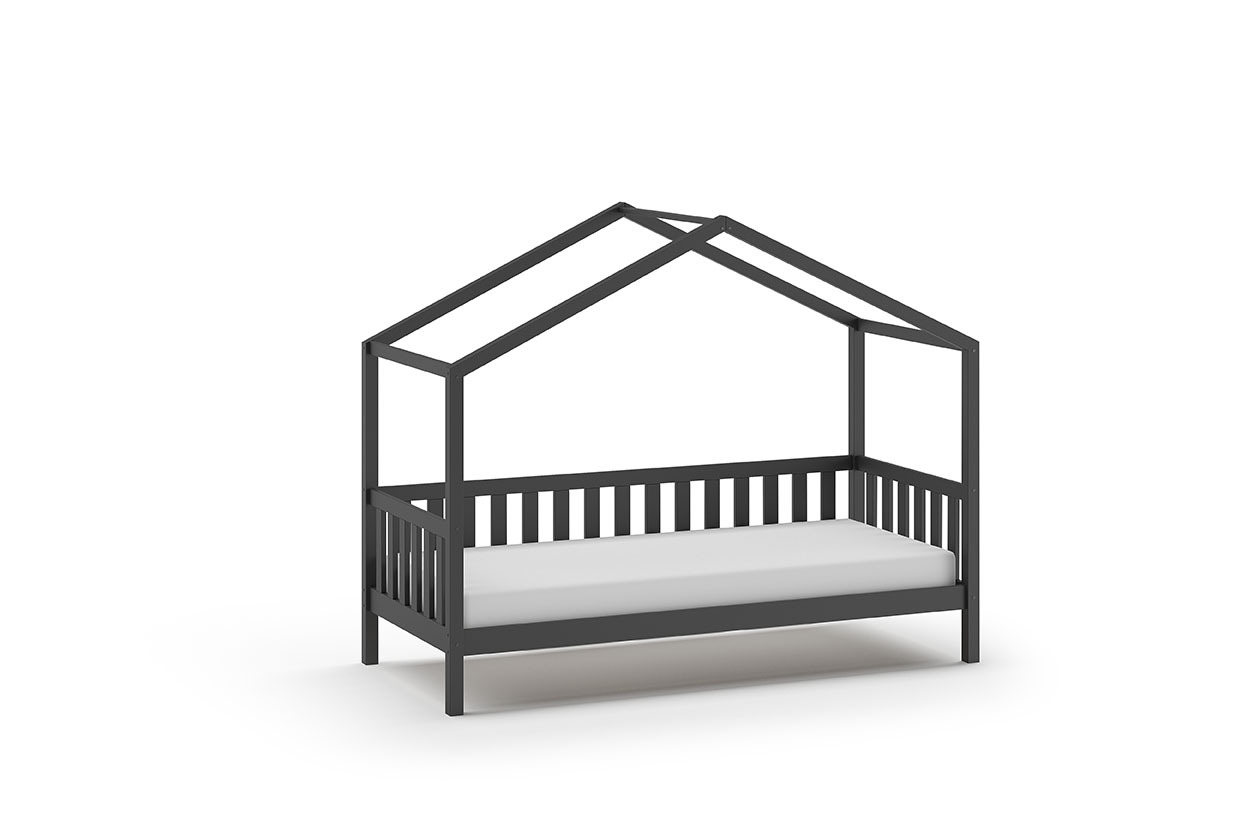 Hausbett DALLAS - anthrazit - Kiefer massiv - 90x200 cm