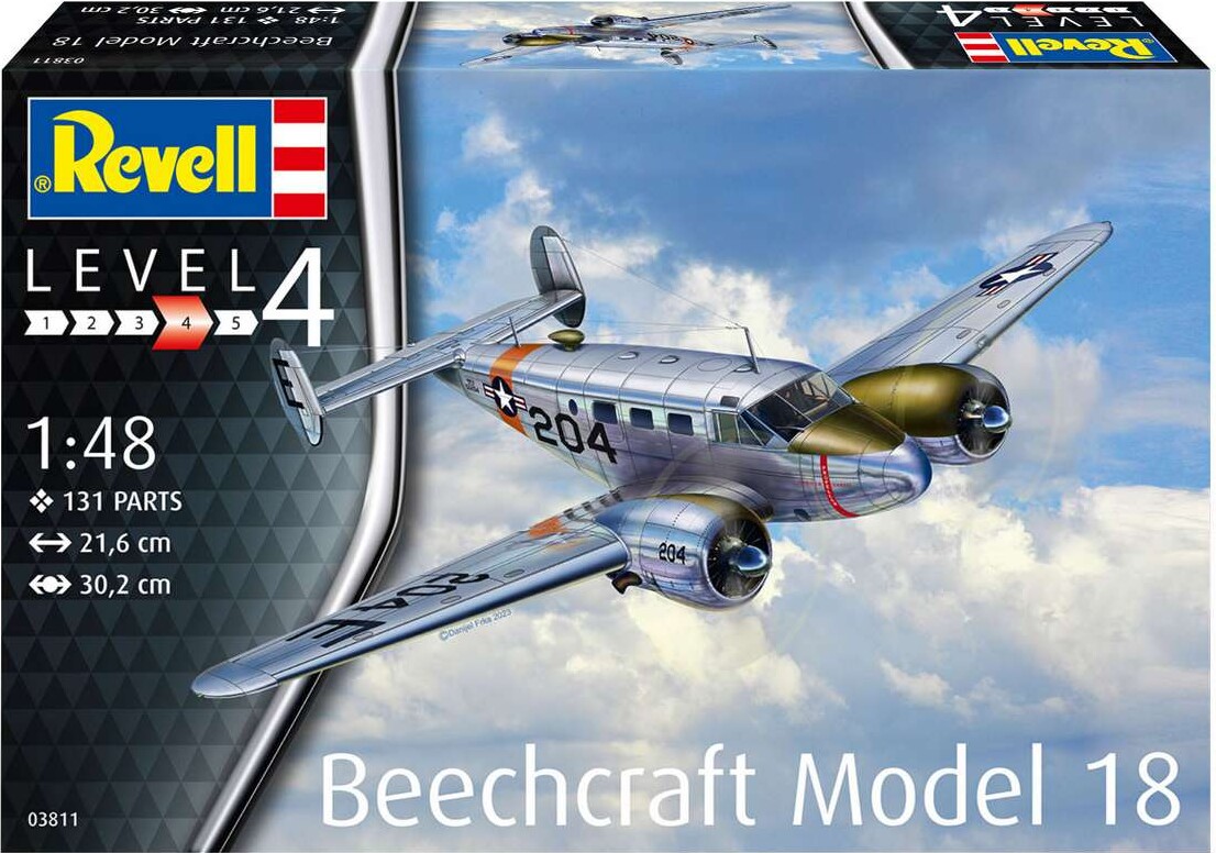 Revell - Beechcraft Model 18 Fly Byggesæt - 1:48 - Level 4 - 03811