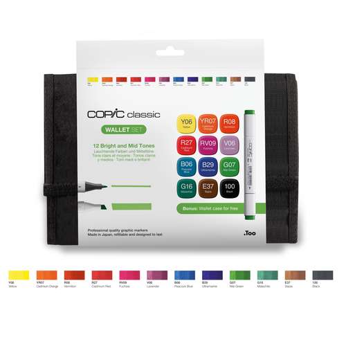 COPIC® classic Marker 12er Set Leuchtende Farben im Wallet