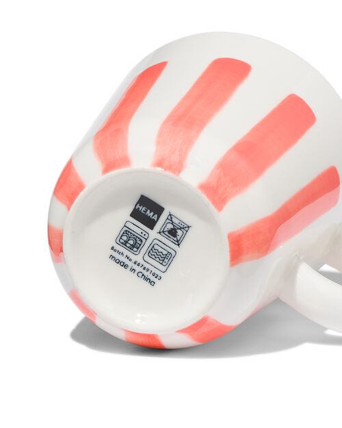 mug 130ml - new bone blanc et corail - vaisselle dépareillée
