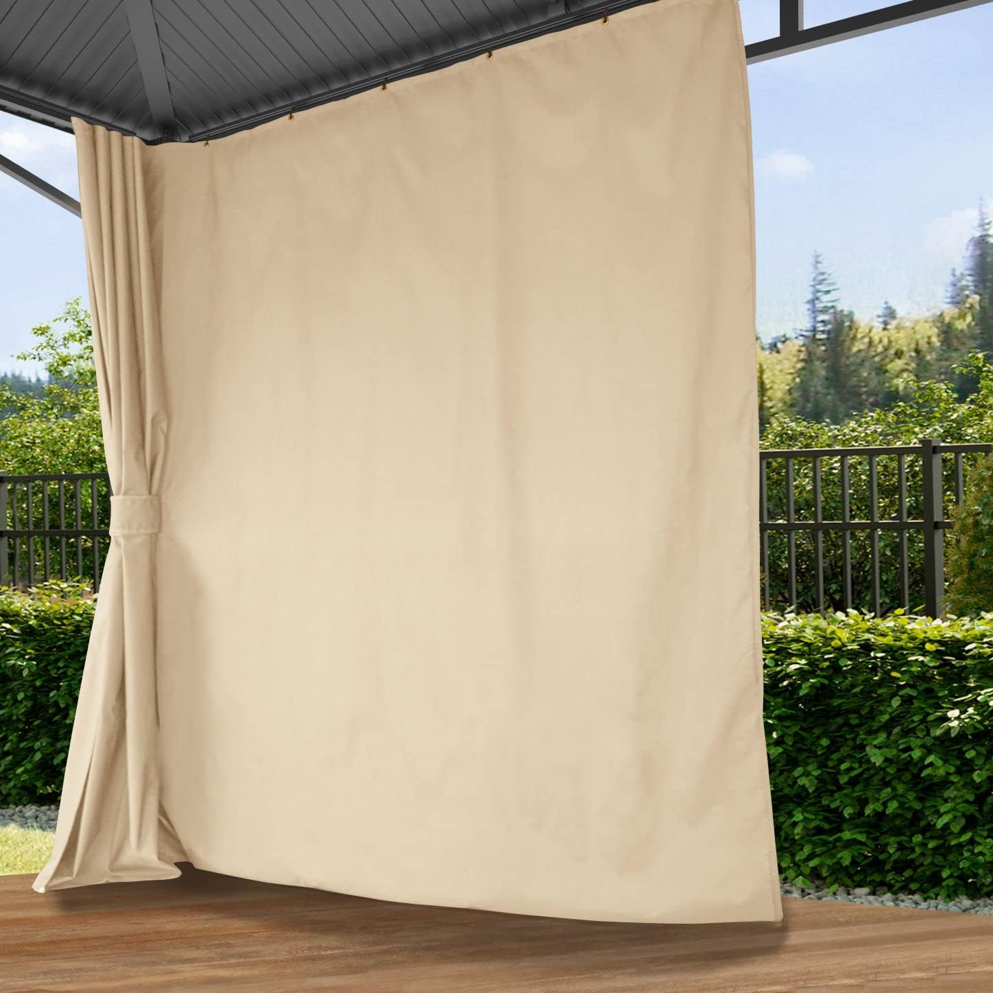 TOOLPORT Gartenpavillon 4x4 m Stahldach Hardtop 4 Seitenteile in Champagner, Pfosten 9x9 cm