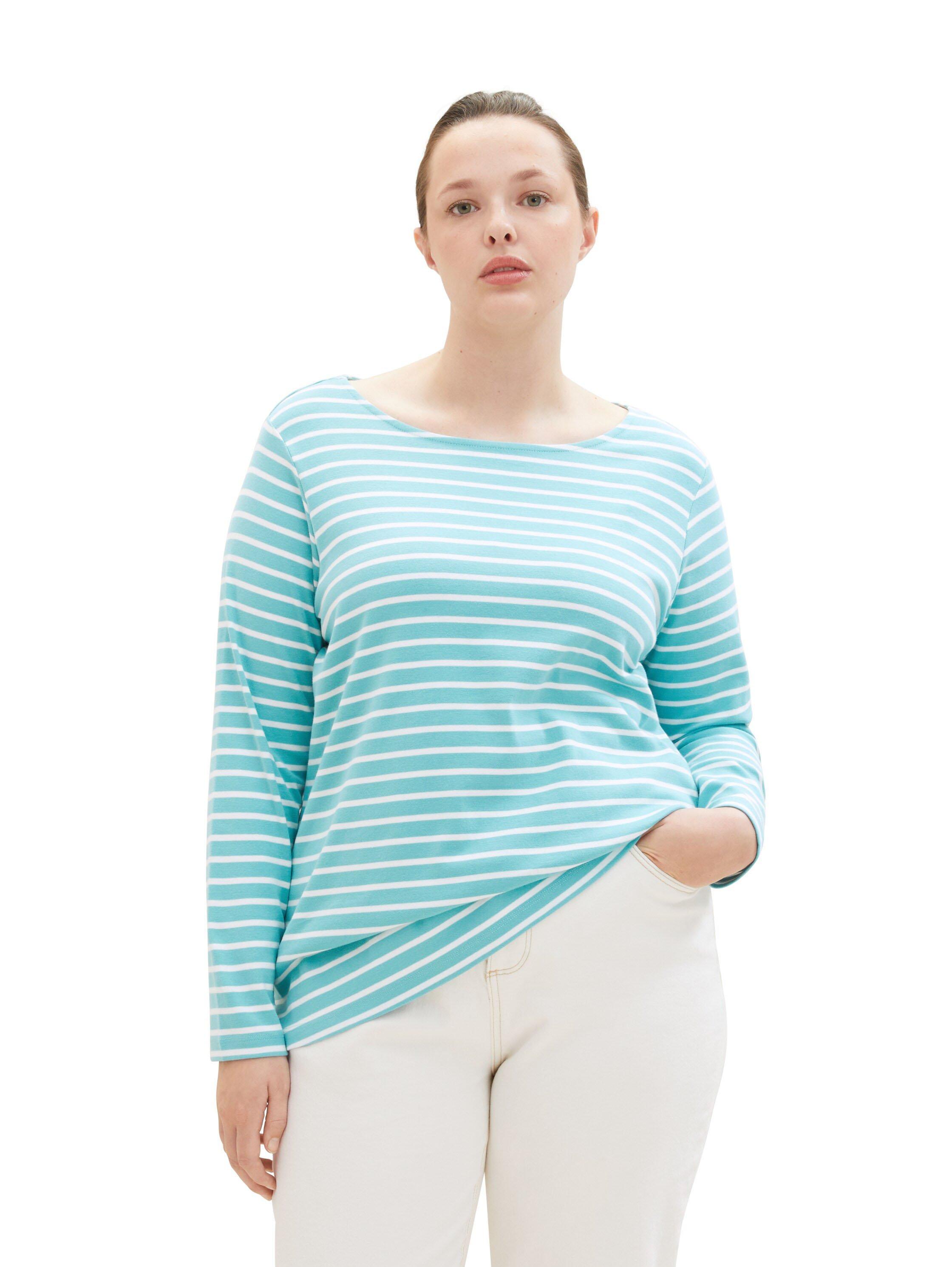 Ringelshirt mit langem Arm und U-Boot-Ausschnitt