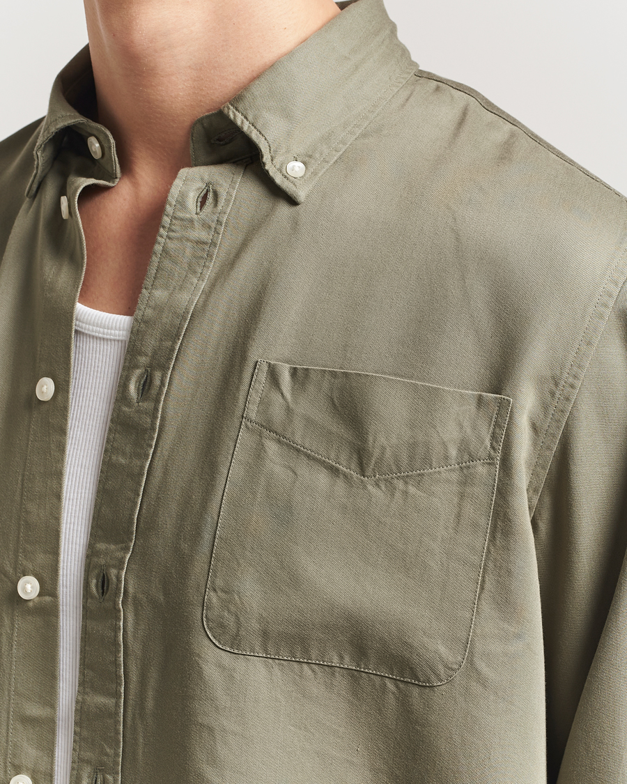 Les Deux Kent Tencel Shirt Lichen Green
