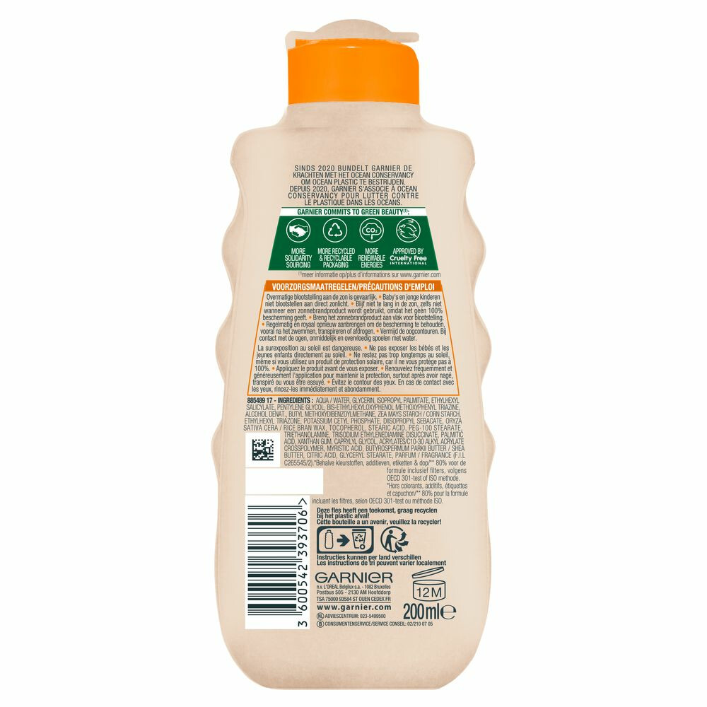 Garnier Ambre Solaire Waterresistent Zonnebrandmelk SPF 30200 ml