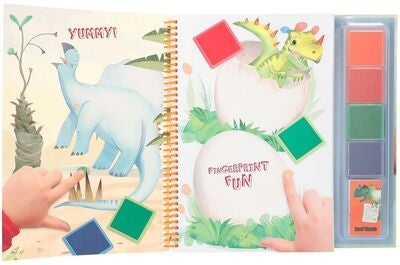 Dino World Fingerprint Fun Fargeleggingsbok
