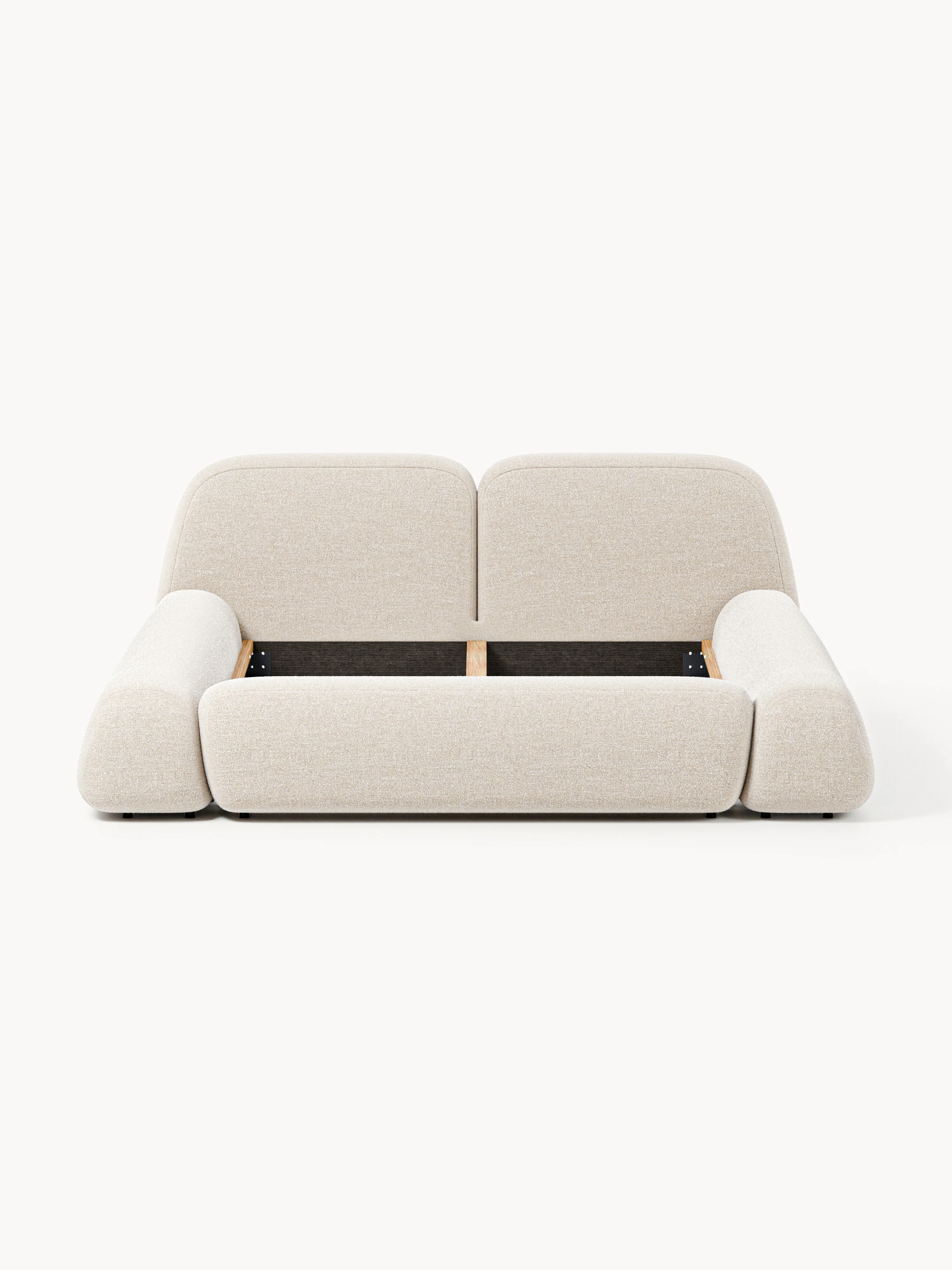 Bouclé gestoffeerd bed Wolke