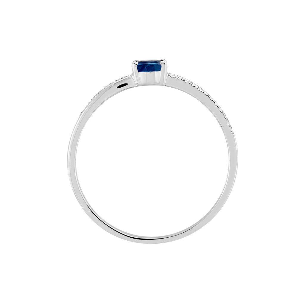 Bague Alyse Or Blanc Saphir Et Diamant