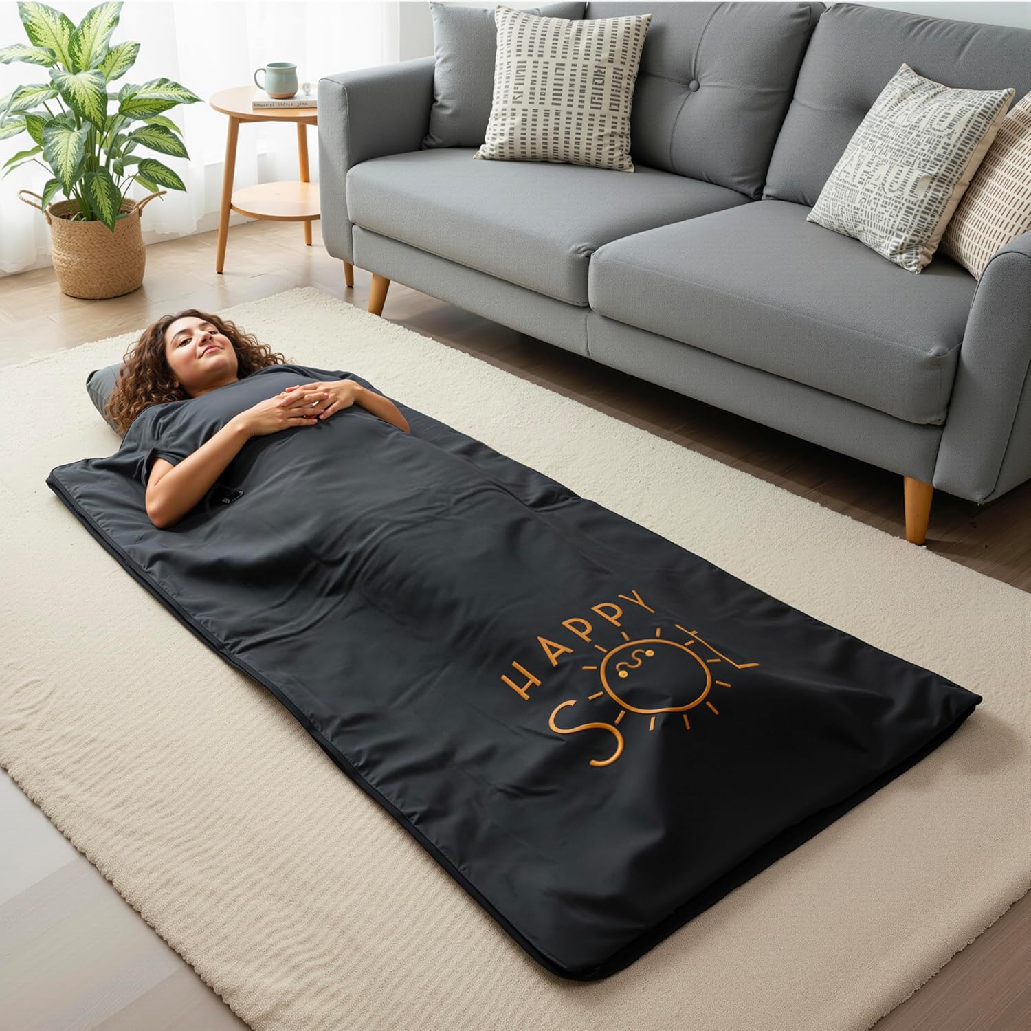 Far Infrarot Saunadecke für Zuhause, Tragbare Infrarot Saunadecke für Therapie, Saunadecke für Detox, Geeignet für Entspannung und Erholung von Übungen, sehr geringe EMF