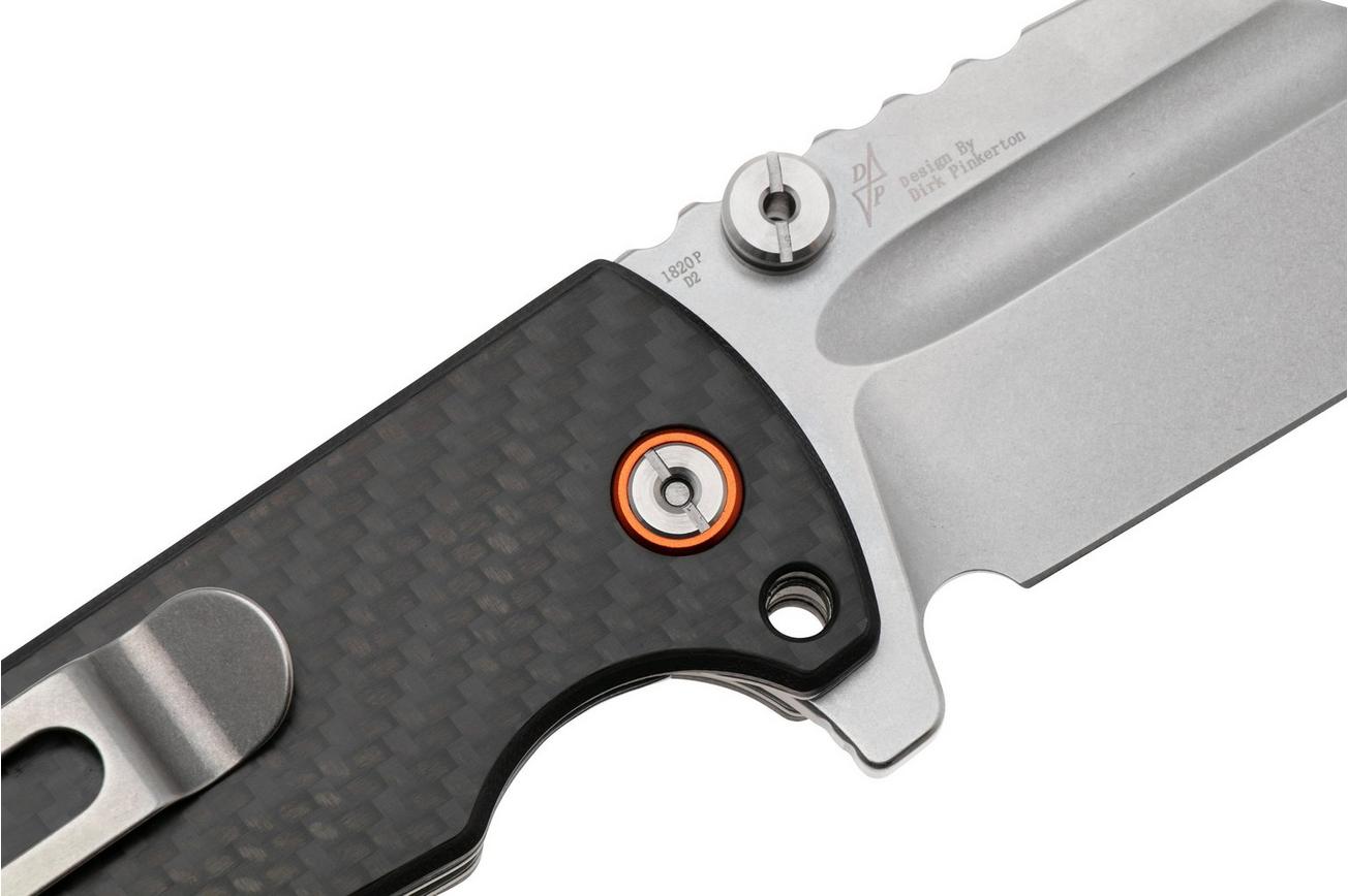 Artisan Cutlery Proponent 1820P-CF, Stonewashed D2, Black Carbon Fiber zakmes, Dirk Pinkerton design