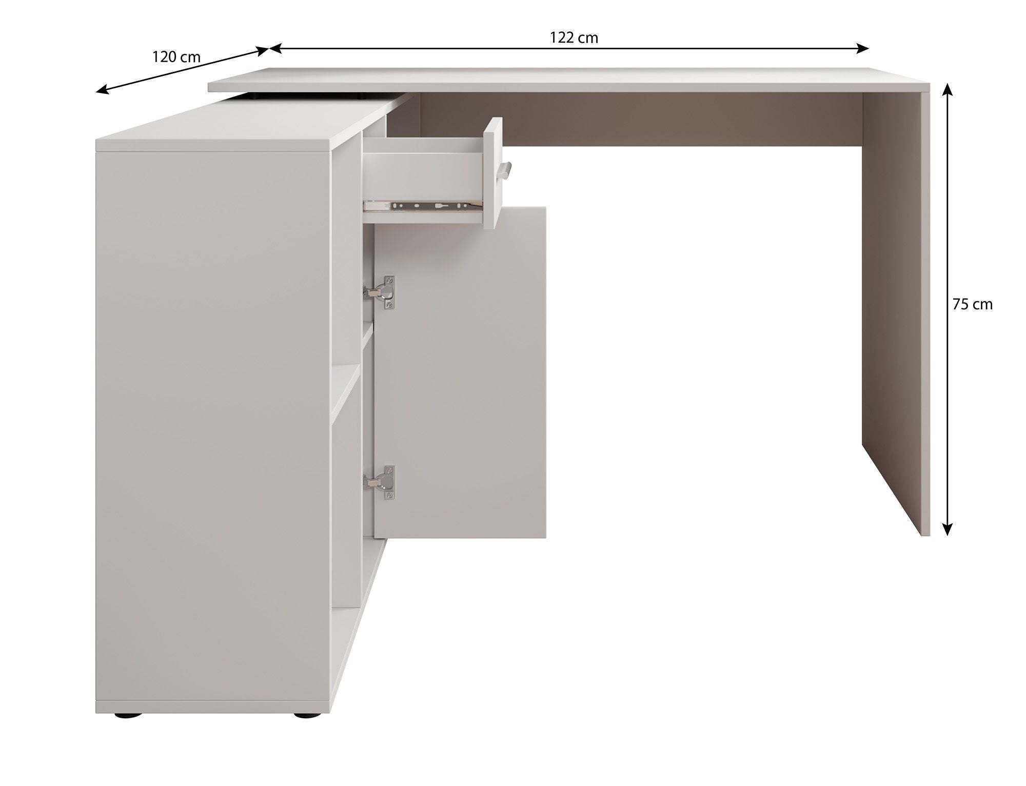 Crister - Bureau - Wit - 122x120 cm