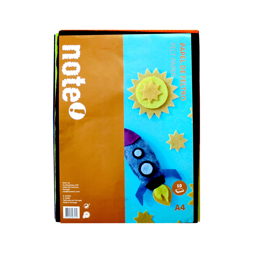 Papel Feltro A4 10 Folhas Note!