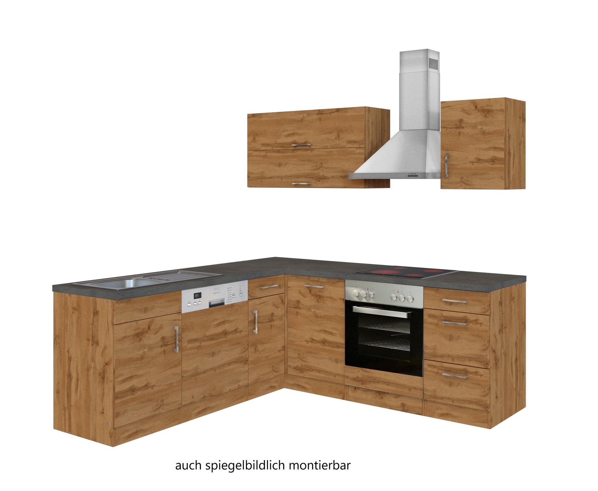 Winkelzeile ODENSE 210 x 210 cm Wotan-Eiche Dekor