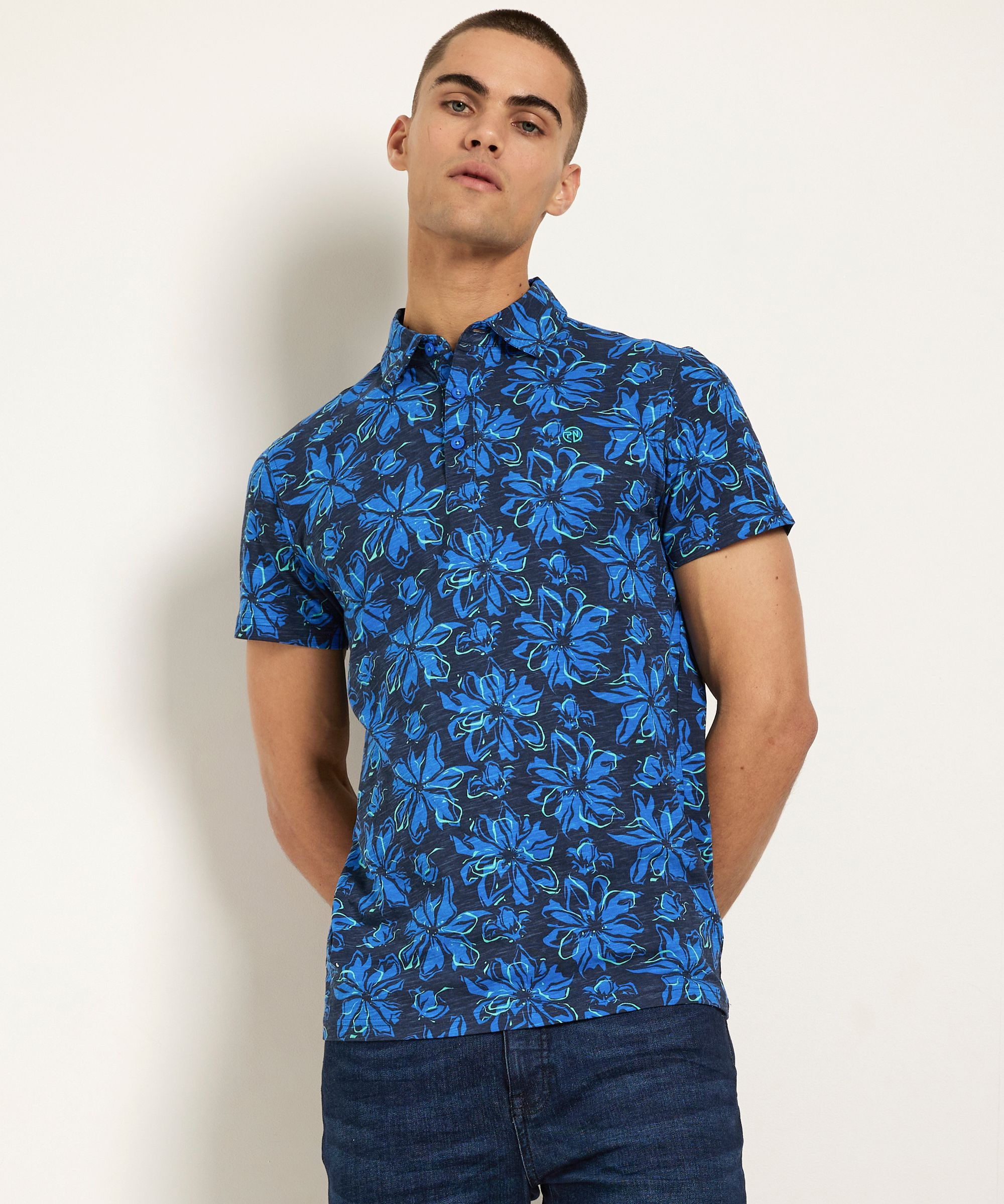 polo met bloemenprint