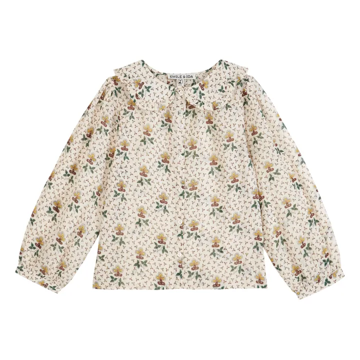 Emile et Ida Blouse Fleurie Col | Ecru
