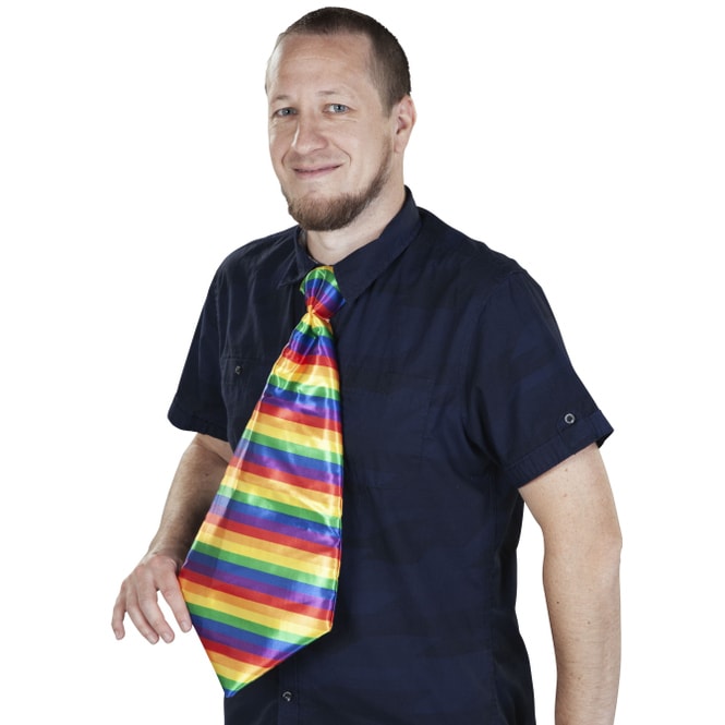 XL-Krawatte - Regenbogen - für Erwachsene