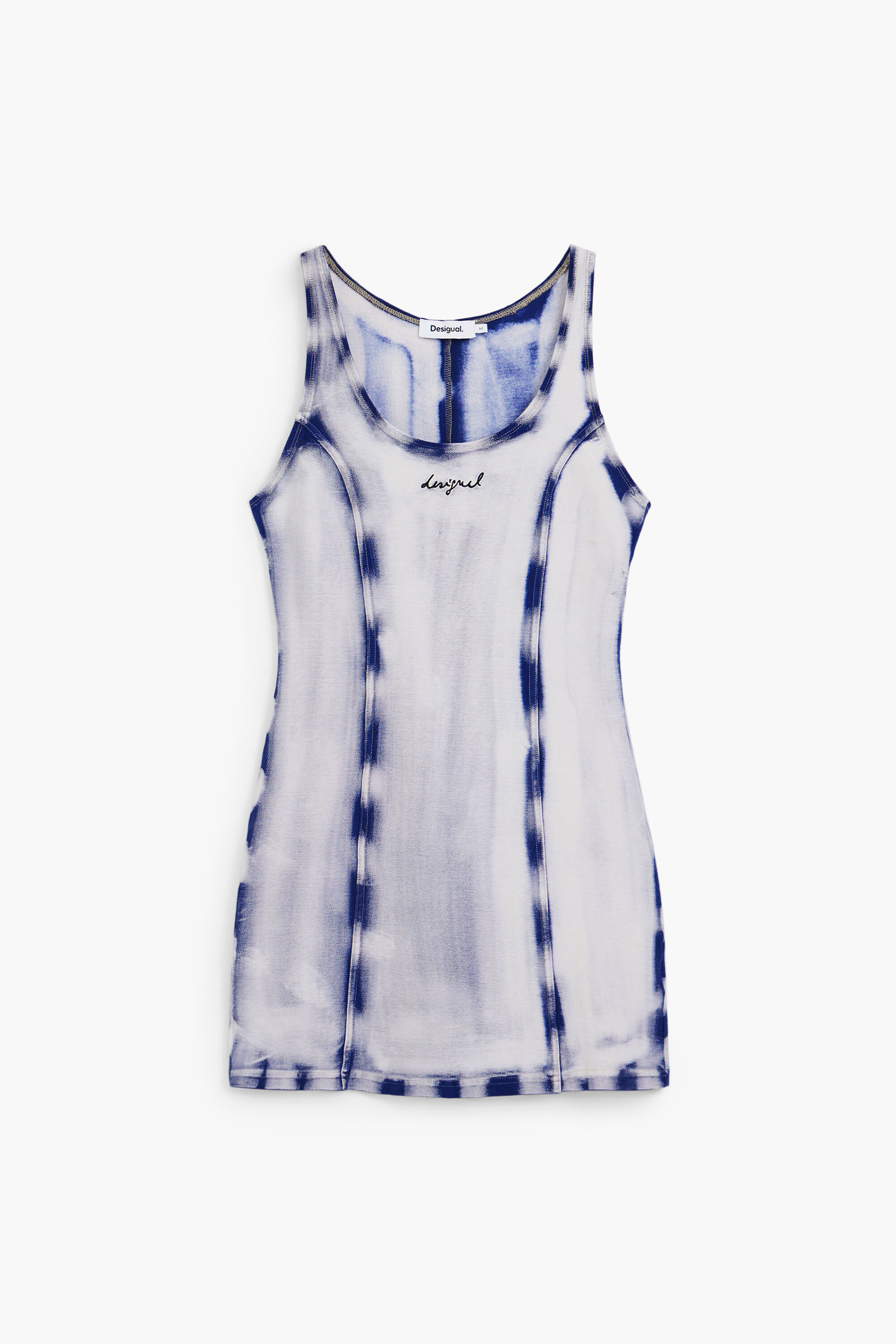 Vestido curto com efeito lavado