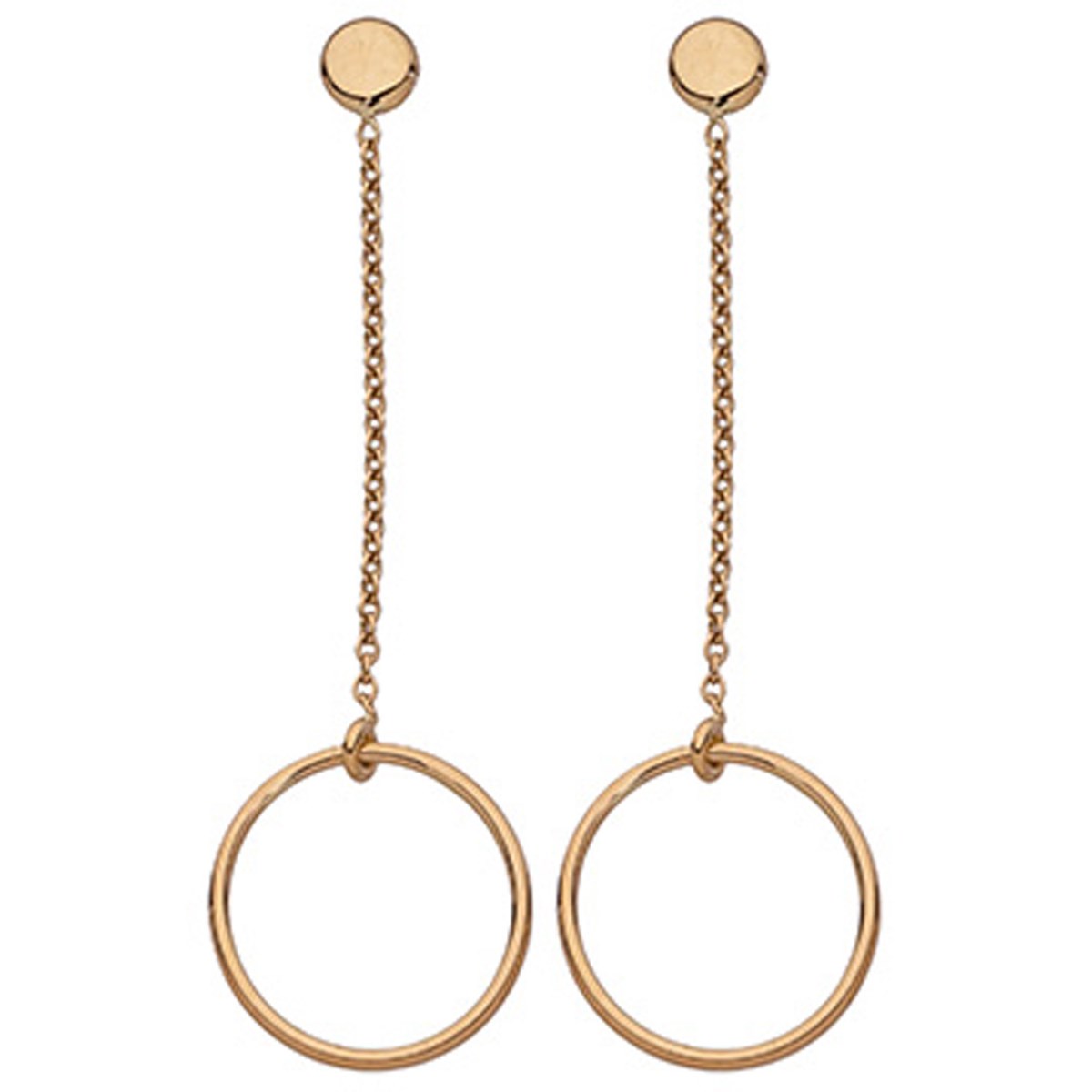 Boucles d'oreilles Brillaxis pendantes anneaux or