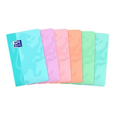 Oxford Touch - Carnet 9 x 14 cm - 96 pages - petits carreaux - disponible dans différentes couleurs pastels