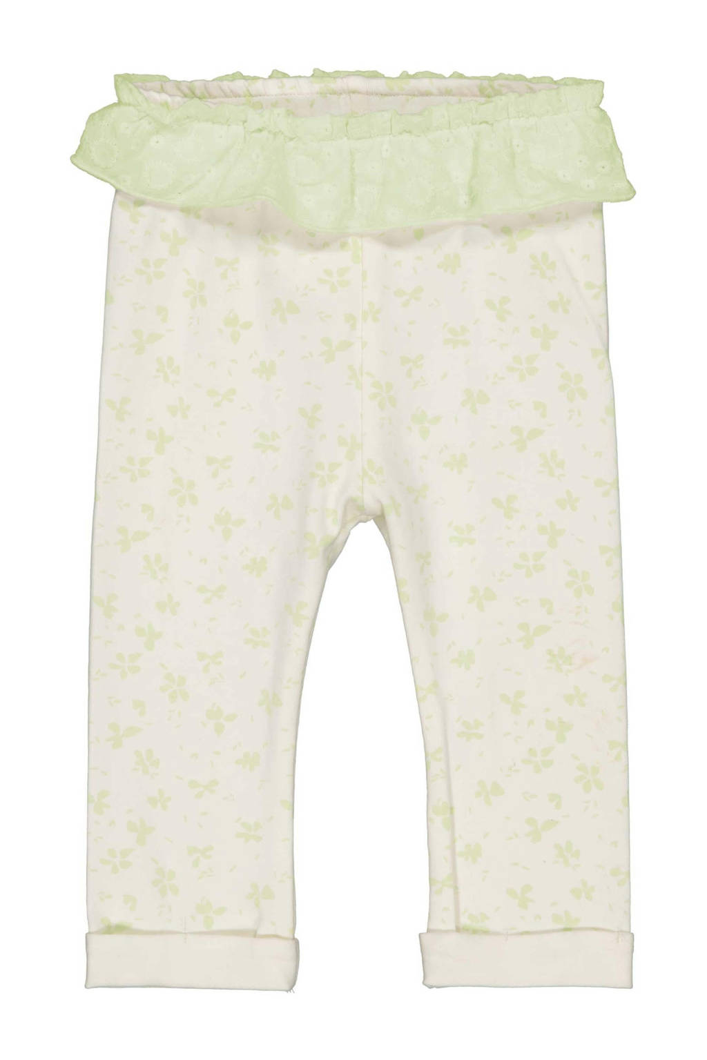 Quapi baby slim fit broek DIXIE met ruches lichtgeel/beige