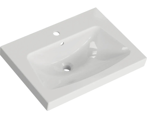 Pelipal Sunline 105 badkamermeubelset (B x H x D 66 x 200 x 46,5 cm), frontkleur: Riviera Oak, met keramische wastafel, badmeubel en spiegelkast met LED-verlichting