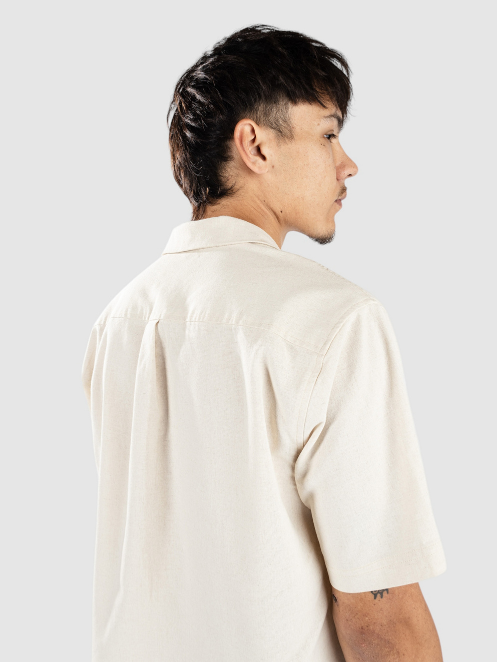 Anerkjendt Akleo S-S Cot-Linen Shirt brown rice
