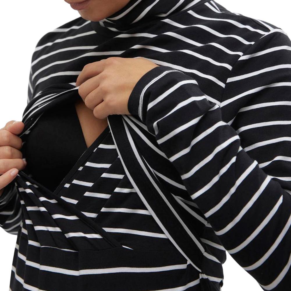 Mamalicious T-Shirt Manches Longues de grossesse Noir/Blanc Femme Mamalicious Ilja June
