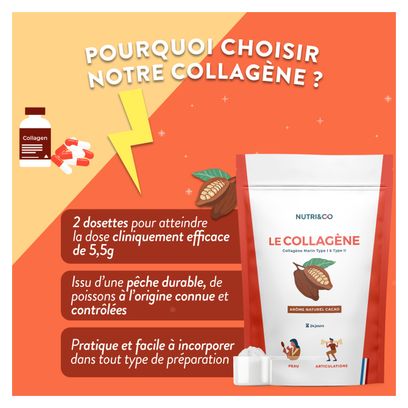 Collagène Marin - Peau et Santé des Articulations - Goût Cacao - 190 grammes