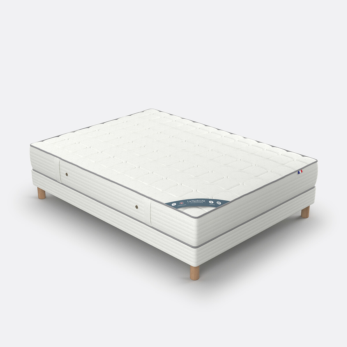LA REDOUTE INTERIEURS<br>Box spring branco com 14 ripas