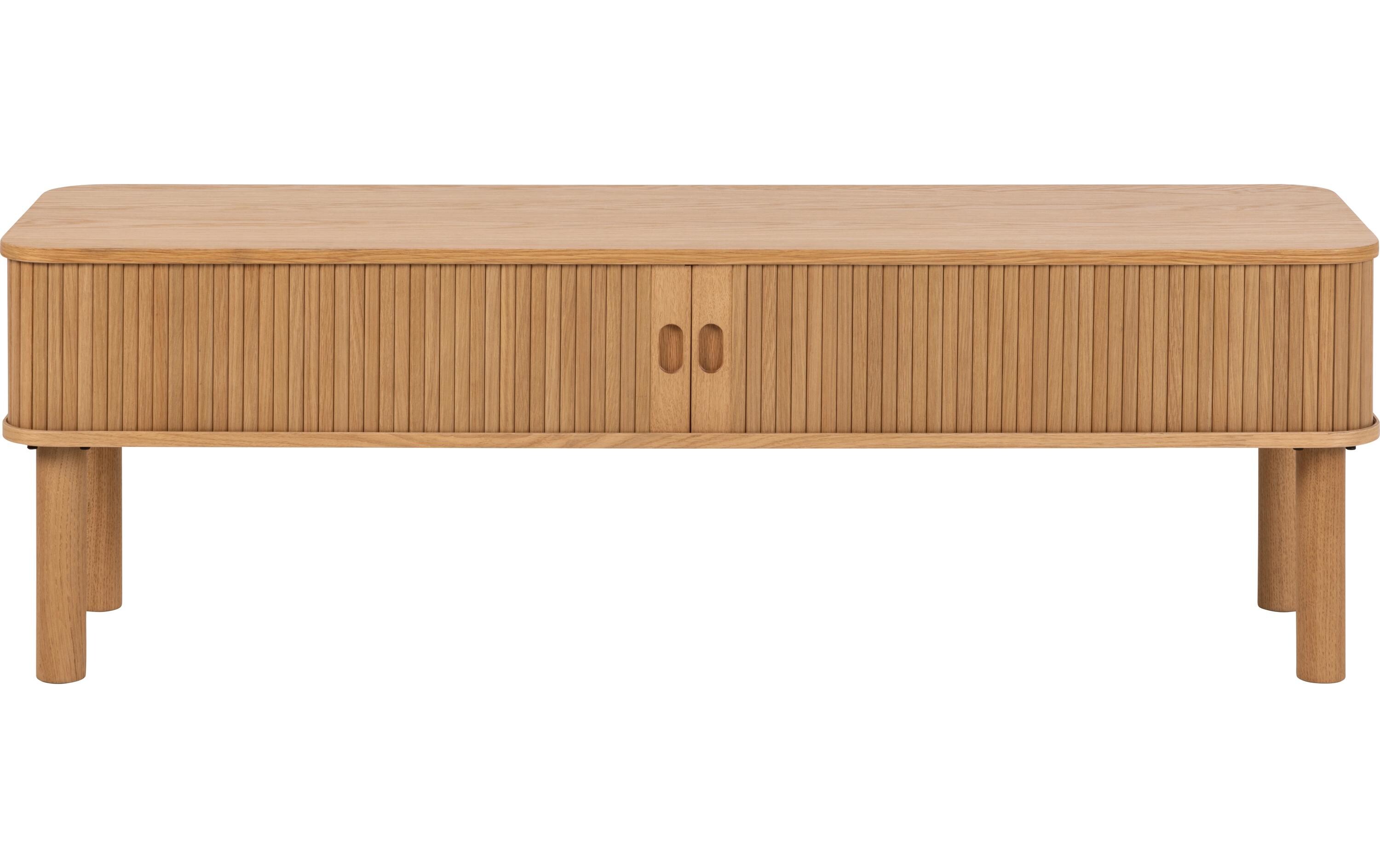 TV-Möbel Langley 140 x 40 cm, Braun<br>TV-Möbel mit dekorativem Lamellenelement