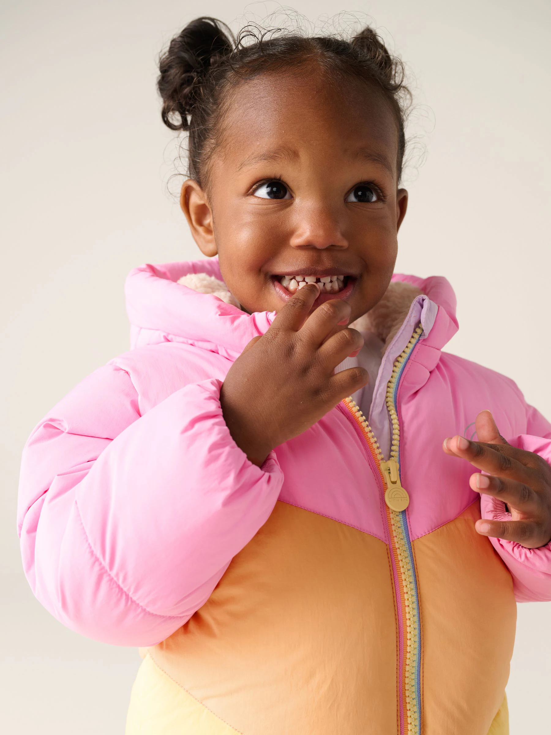 Little Bird by Jools Oliver regenbestendig sneeuwpak met pastelkleurige regenboogvlakken