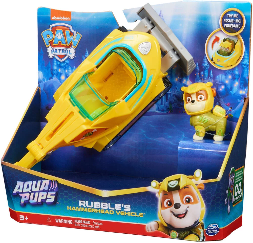 PAT'PATROUILLE -RUBEN AQUA PUPS - VEHICULE ET  FIGURINE