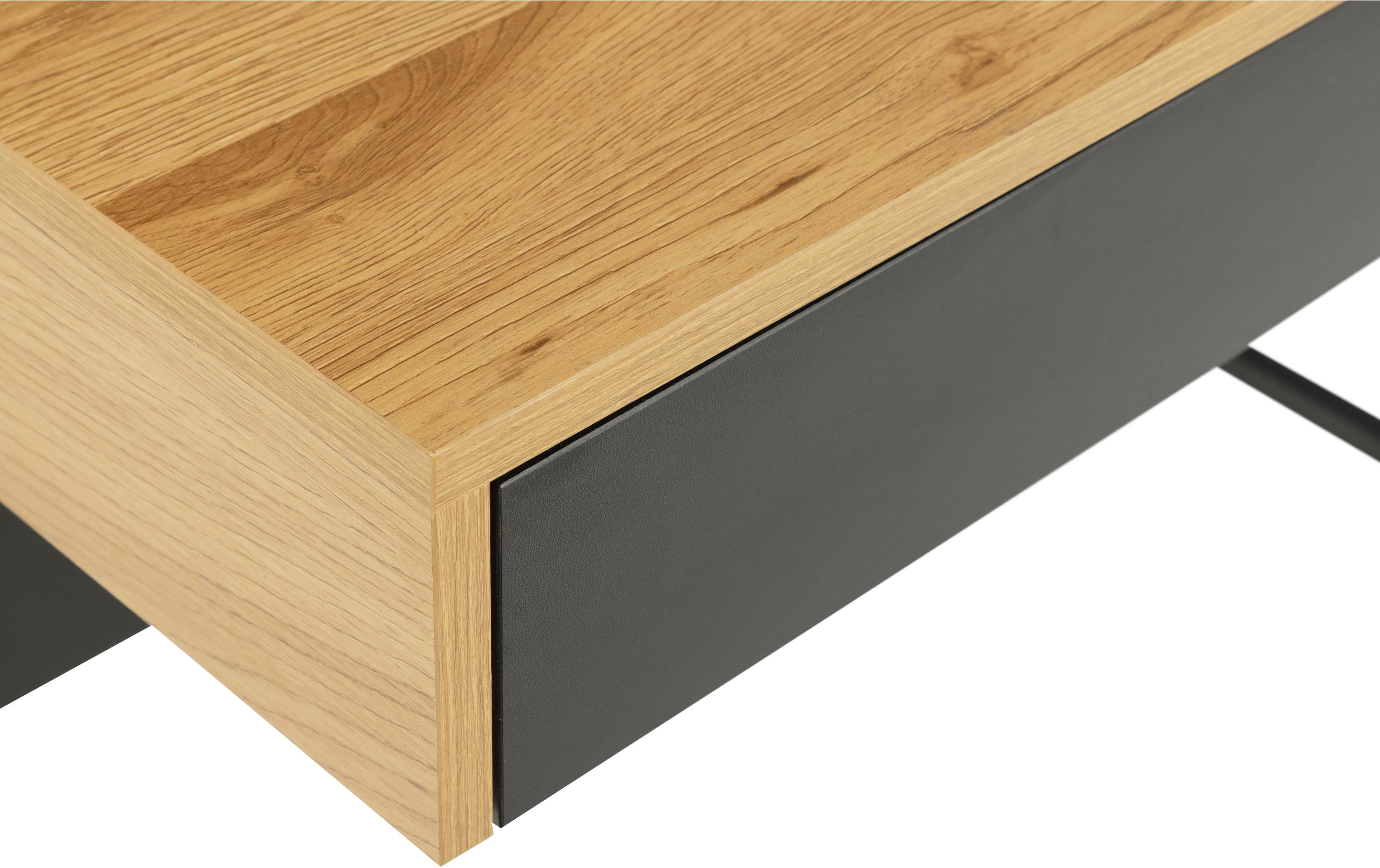 Tisch Reece, Wildeiche / Schwarz<br>Büroschreibtisch