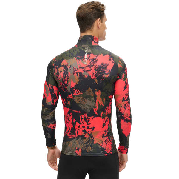 T-shirt thermique SUPERDRY BASE LAYER HALF ZIP TOP VOLCANIC MOUNTAIN ORANGE