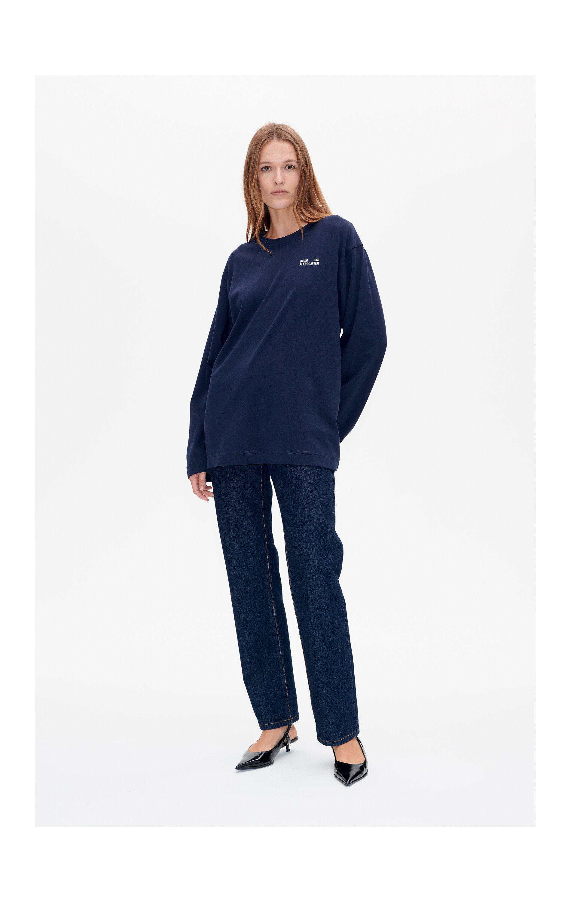 Baum und Pferdgarten  Jeevana langærmet t-shirt - Baritone Blue Since 99