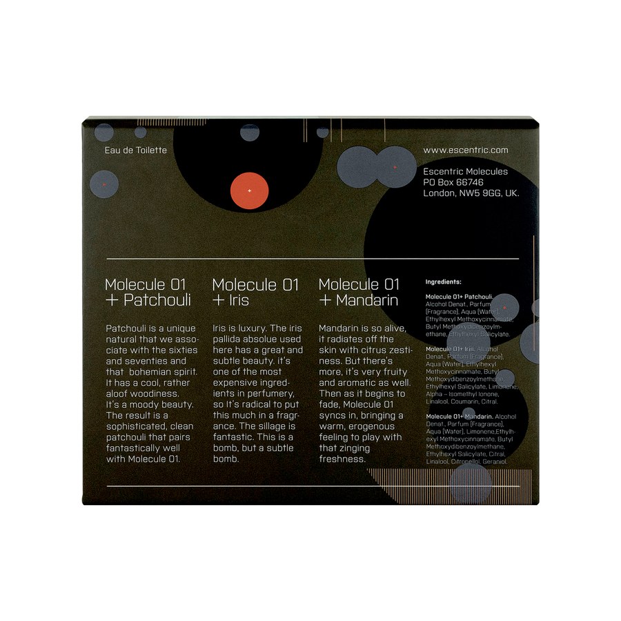 Escentric Molecules M+ Patchouli, Iris, Mandarin Discovery Set 3x8,5ml