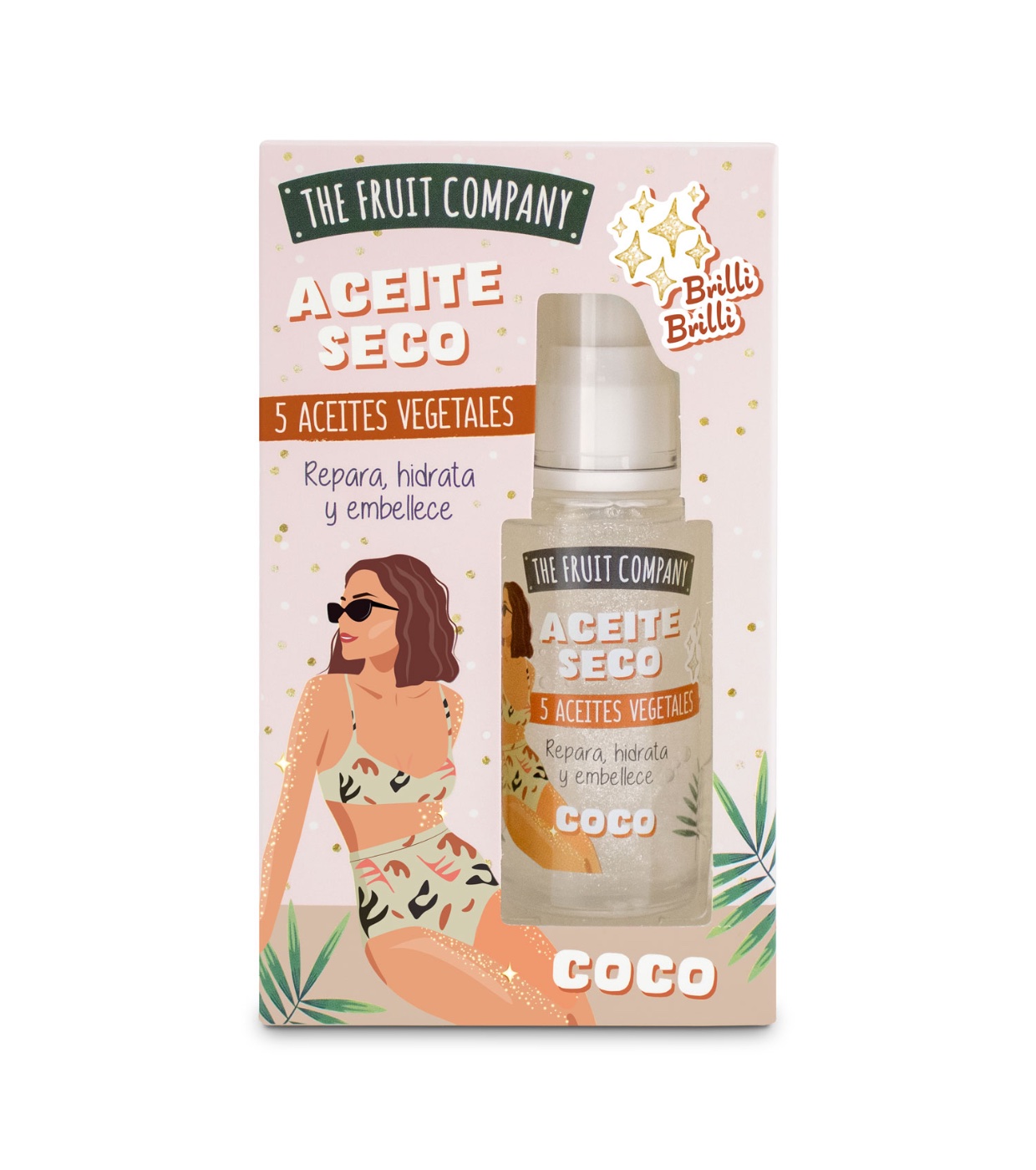 The Fruit Company - Óleo seco com glitter - Coco