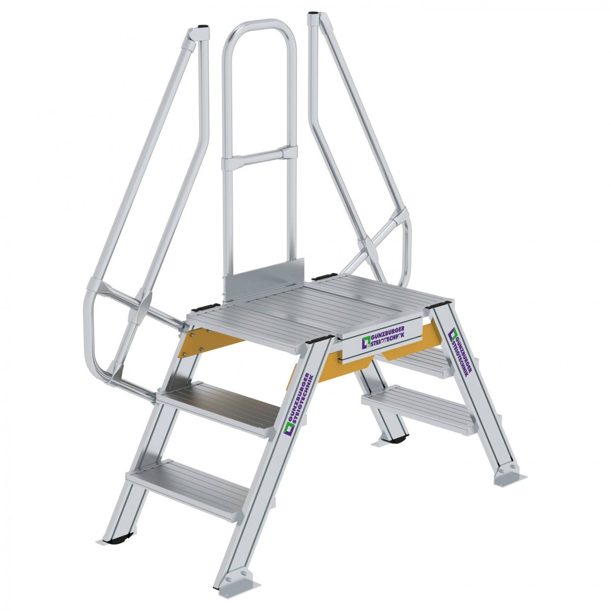 MUNK 60° trede inclusief leuning, tredebreedte 600mm, 2x3 treden