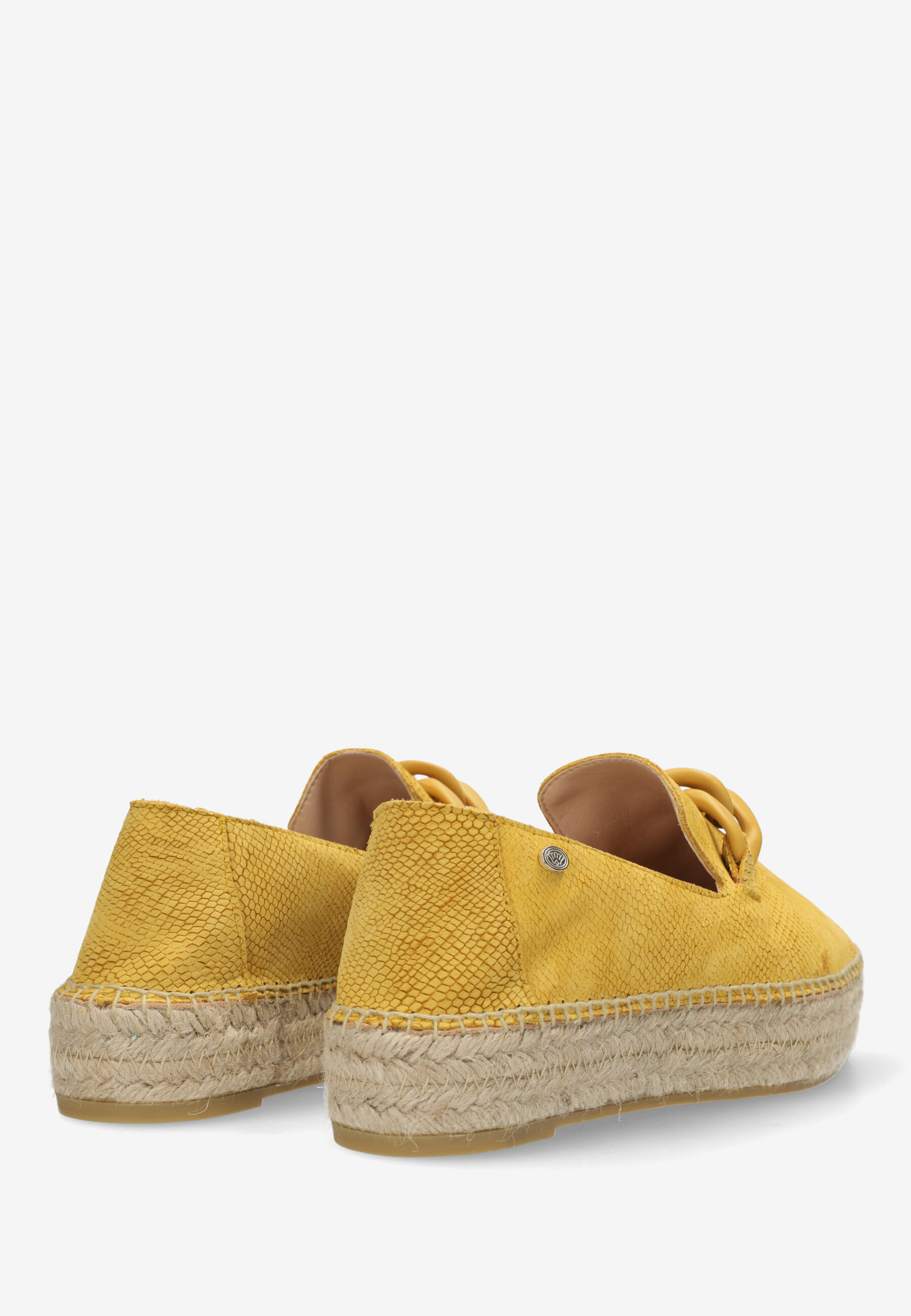 JUNE LI Espadrille Suede snake NWP Mustard Yellow