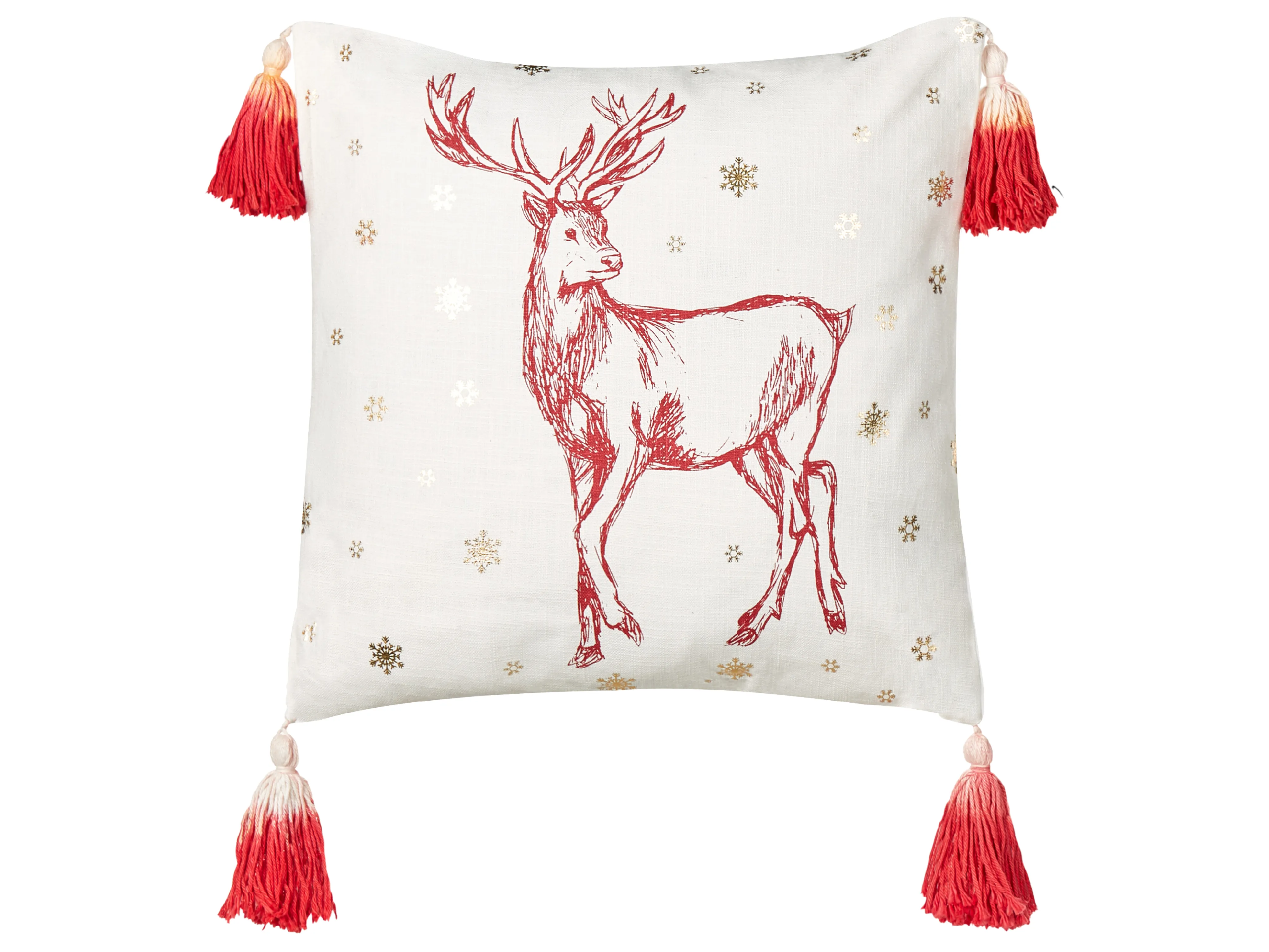 Set van 2 sierkussens VALLOTA Katoen 45 x 45 cm Wit kerstmotief